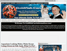 Tablet Screenshot of goldfishcareinformation.com